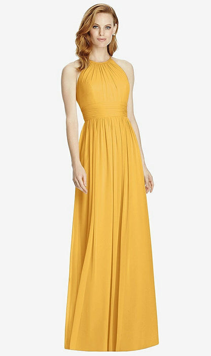 【NEW】【STYLE: 4511】カットアウト オープンバック Shirred Halter Maxi ドレス【COLOR: NYC Yellow】【SIZE: 00-30W】