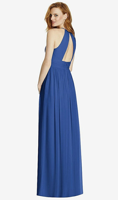 【NEW】【STYLE: 4511】カットアウト オープンバック Shirred Halter Maxi ドレス【COLOR: Classic Blue】【SIZE: 00-30W】