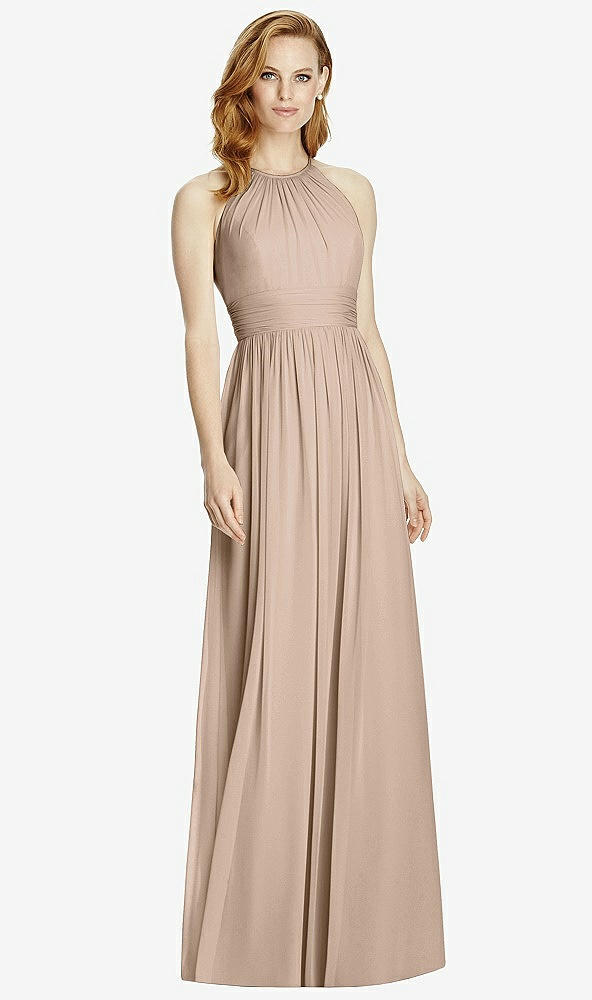 【NEW】【STYLE: 4511】カットアウト オープンバック Shirred Halter Maxi ドレス【COLOR: Topaz】【SIZE: 00-30W】