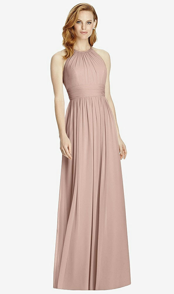【NEW】【STYLE: 4511】カットアウト オープンバック Shirred Halter Maxi ドレス【COLOR: Bliss】【SIZE: 00-30W】