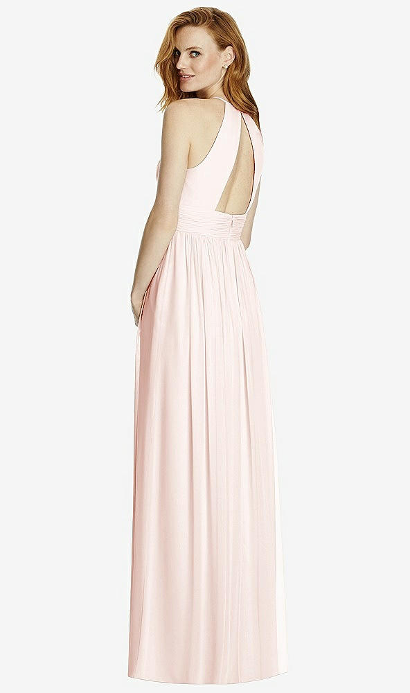 【NEW】【STYLE: 4511】カットアウト オープンバック Shirred Halter Maxi ドレス【COLOR: Blush】【SIZE: 00-30W】