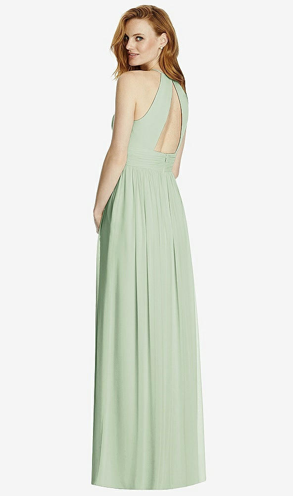 【NEW】【STYLE: 4511】カットアウト オープンバック Shirred Halter Maxi ドレス【COLOR: Celadon】【SIZE: 00-30W】