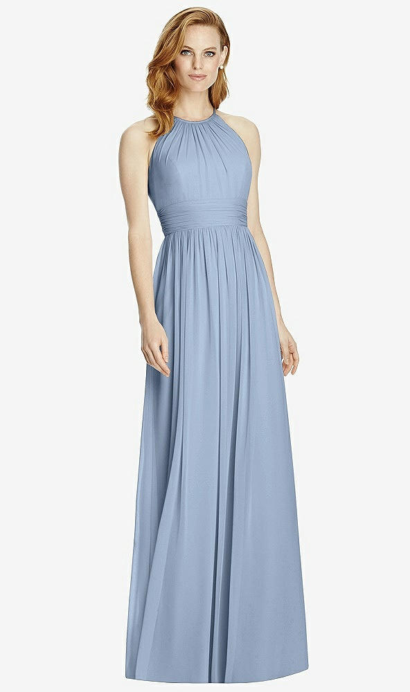 【NEW】【STYLE: 4511】カットアウト オープンバック Shirred Halter Maxi ドレス【COLOR: Cloudy】【SIZE: 00-30W】