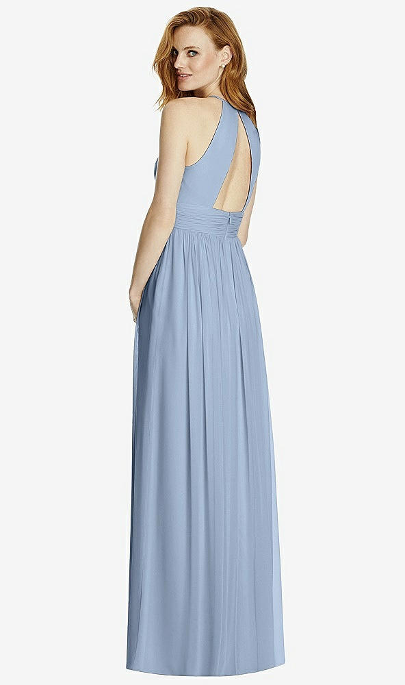 【NEW】【STYLE: 4511】カットアウト オープンバック Shirred Halter Maxi ドレス【COLOR: Cloudy】【SIZE: 00-30W】