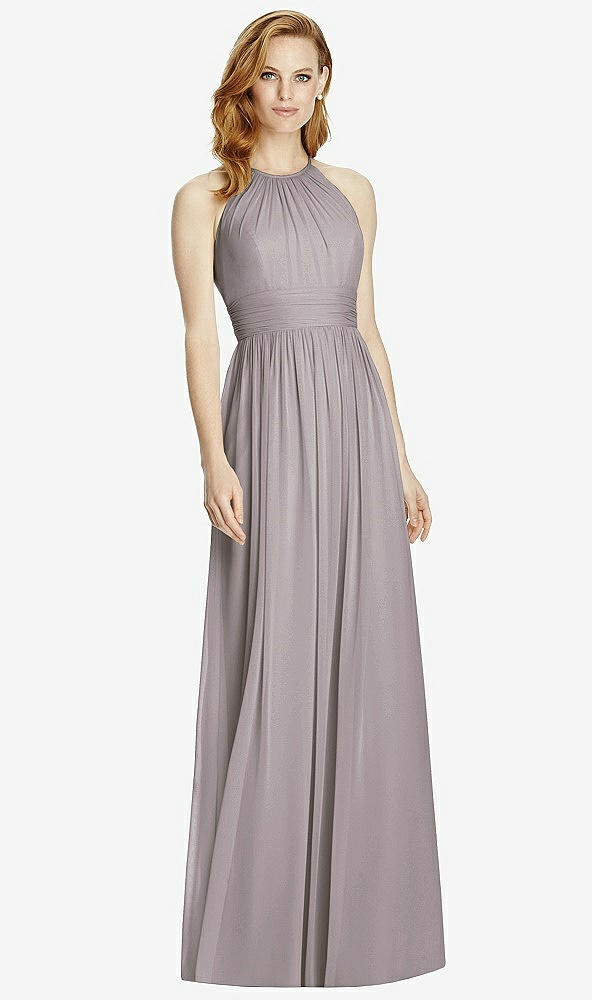 【NEW】【STYLE: 4511】カットアウト オープンバック Shirred Halter Maxi ドレス【COLOR: Cashmere Gray】【SIZE: 00-30W】