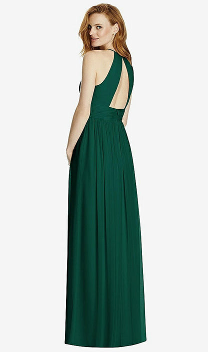 【NEW】【STYLE: 4511】カットアウト オープンバック Shirred Halter Maxi ドレス【COLOR: Hunter Green】【SIZE: 00-30W】