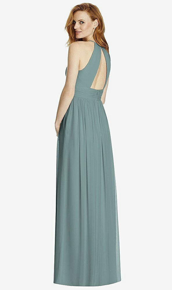 【NEW】【STYLE: 4511】カットアウト オープンバック Shirred Halter Maxi ドレス【COLOR: Icelandic】【SIZE: 00-30W】