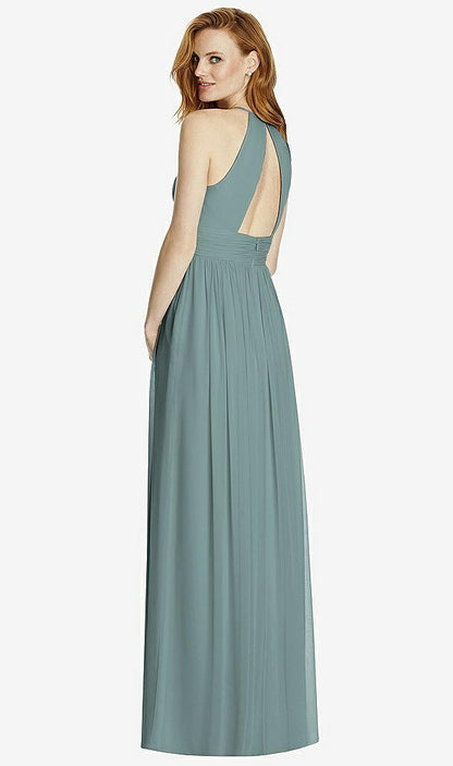 【NEW】【STYLE: 4511】カットアウト オープンバック Shirred Halter Maxi ドレス【COLOR: Icelandic】【SIZE: 00-30W】