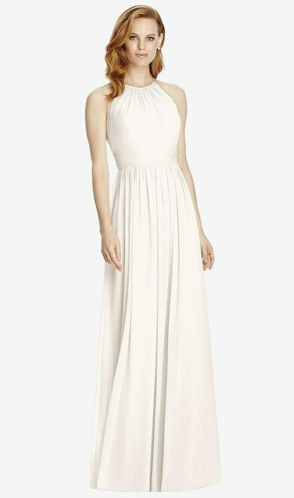 【STYLE: 4511】Cutout Open-Back Shirred Halter Maxi Dress【COLOR: Ivory】
