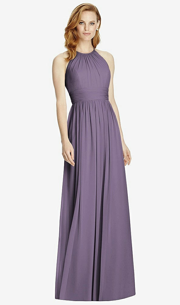 【NEW】【STYLE: 4511】カットアウト オープンバック Shirred Halter Maxi ドレス【COLOR: Lavender】【SIZE: 00-30W】