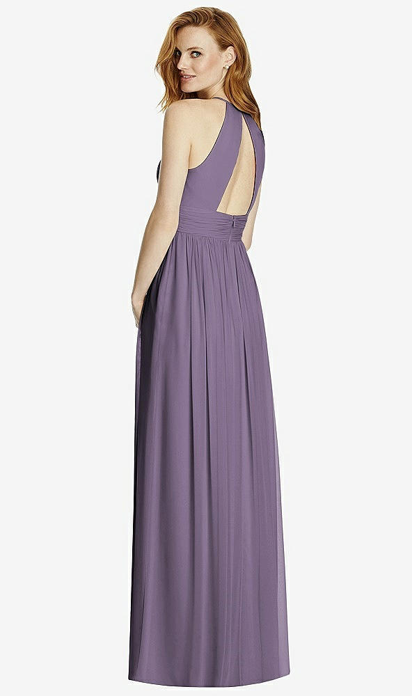 【NEW】【STYLE: 4511】カットアウト オープンバック Shirred Halter Maxi ドレス【COLOR: Lavender】【SIZE: 00-30W】