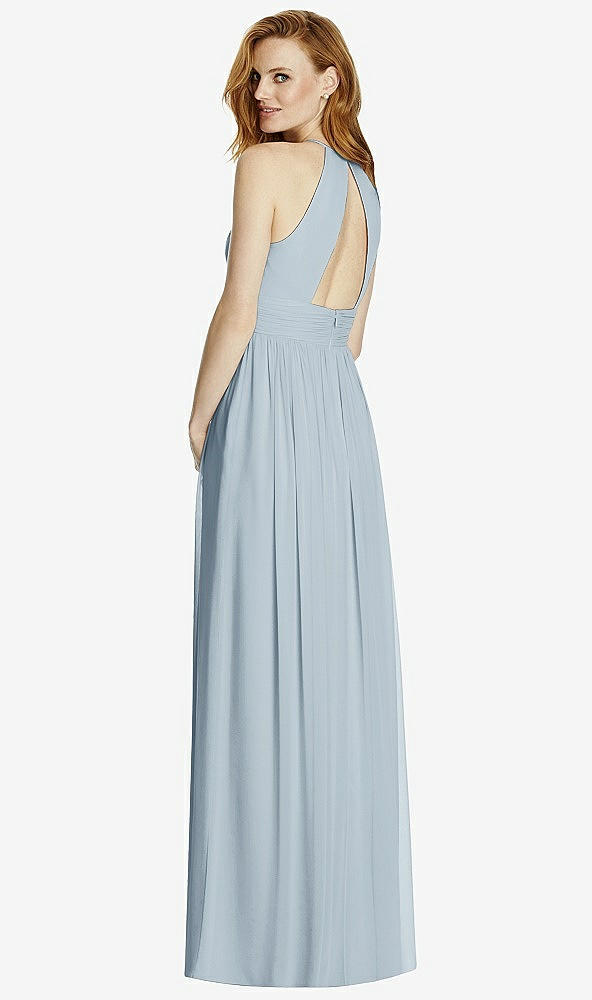 【NEW】【STYLE: 4511】カットアウト オープンバック Shirred Halter Maxi ドレス【COLOR: Mist】【SIZE: 00-30W】