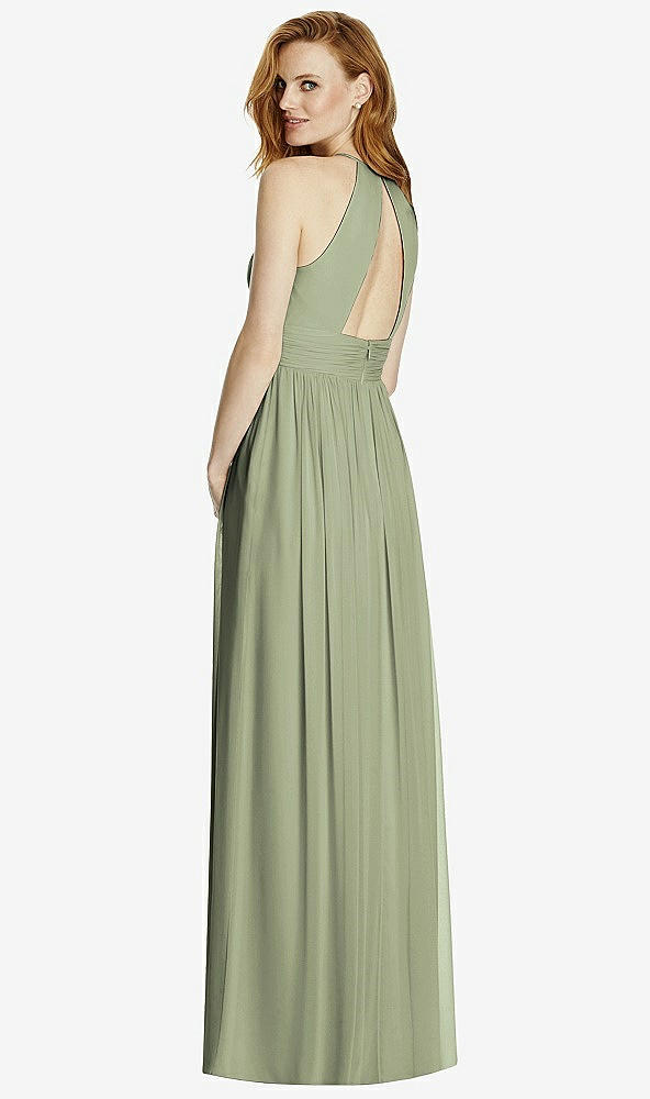 【NEW】【STYLE: 4511】カットアウト オープンバック Shirred Halter Maxi ドレス【COLOR: Sage】【SIZE: 00-30W】