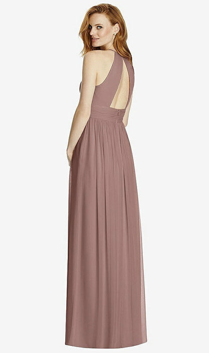 【NEW】【STYLE: 4511】カットアウト オープンバック Shirred Halter Maxi ドレス【COLOR: Sienna】【SIZE: 00-30W】