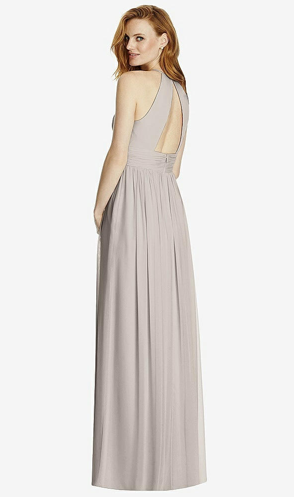 【NEW】【STYLE: 4511】カットアウト オープンバック Shirred Halter Maxi ドレス【COLOR: Taupe】【SIZE: 00-30W】