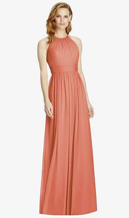 【NEW】【STYLE: 4511】カットアウト オープンバック Shirred Halter Maxi ドレス【COLOR: Terracotta Copper】【SIZE: 00-30W】