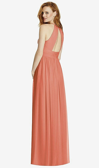 【NEW】【STYLE: 4511】カットアウト オープンバック Shirred Halter Maxi ドレス【COLOR: Terracotta Copper】【SIZE: 00-30W】