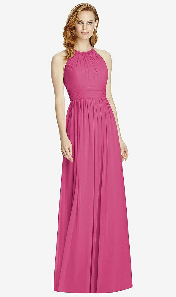 【NEW】【STYLE: 4511】カットアウト オープンバック Shirred Halter Maxi ドレス【COLOR: Tea Rose】【SIZE: 00-30W】