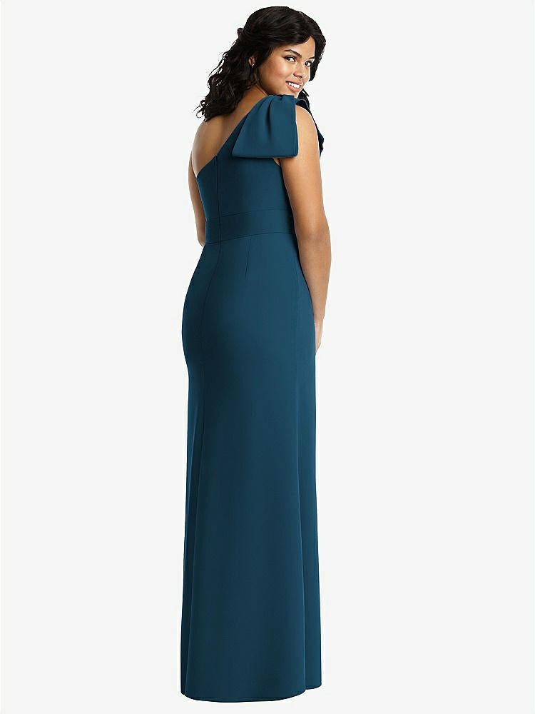 【NEW】【STYLE: 6769】弓 ワンショルダー トランペット ガウン【COLOR: Atlantic Blue】【SIZE: 00-30W】