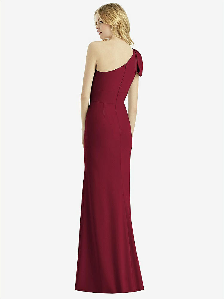 【NEW】【STYLE: 6769】弓 ワンショルダー トランペット ガウン【COLOR: Burgundy】【SIZE: 00-30W】