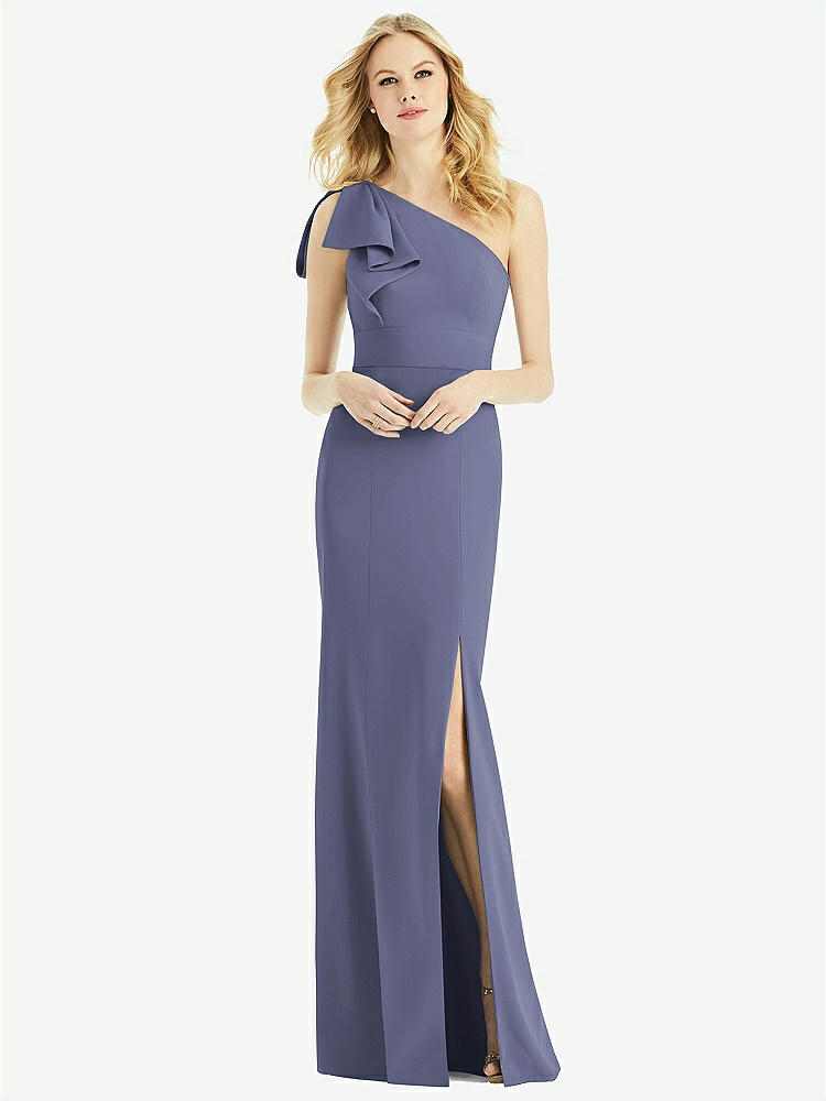 【NEW】【STYLE: 6769】弓 ワンショルダー トランペット ガウン【COLOR: French Blue】【SIZE: 00-30W】