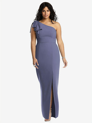 【NEW】【STYLE: 6769】弓 ワンショルダー トランペット ガウン【COLOR: French Blue】【SIZE: 00-30W】