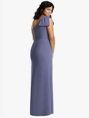 【NEW】【STYLE: 6769】弓 ワンショルダー トランペット ガウン【COLOR: French Blue】【SIZE: 00-30W】