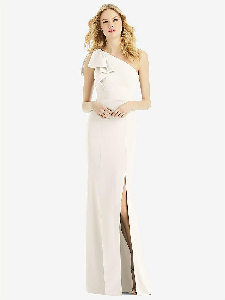 【NEW】【STYLE: 6769】弓 ワンショルダー トランペット ガウン【COLOR: Ivory】【SIZE: 00-30W】