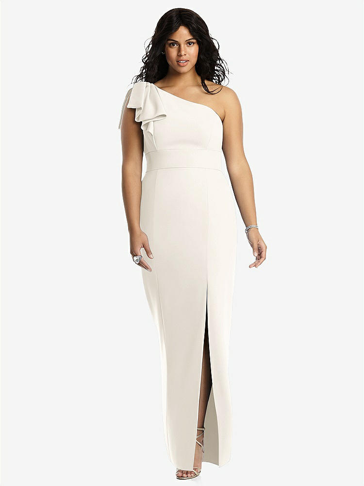 【STYLE: 6769】Bowed One-Shoulder Trumpet Gown【COLOR: Ivory】