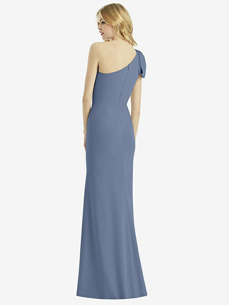 【NEW】【STYLE: 6769】弓 ワンショルダー トランペット ガウン【COLOR: Larkspur Blue】【SIZE: 00-30W】