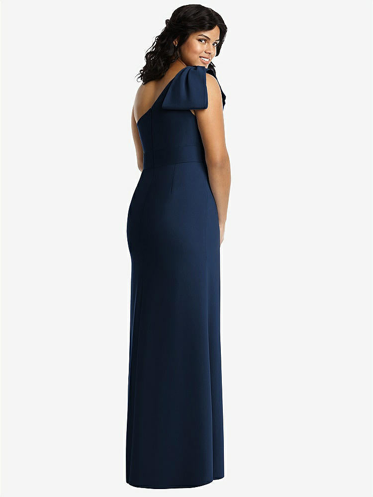 【NEW】【STYLE: 6769】弓 ワンショルダー トランペット ガウン【COLOR: Midnight Navy】【SIZE: 00-30W】
