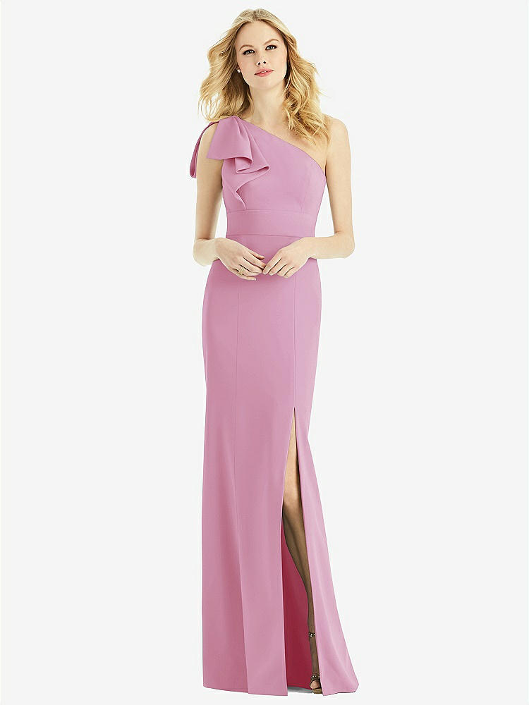 【NEW】【STYLE: 6769】弓 ワンショルダー トランペット ガウン【COLOR: Powder Pink】【SIZE: 00-30W】