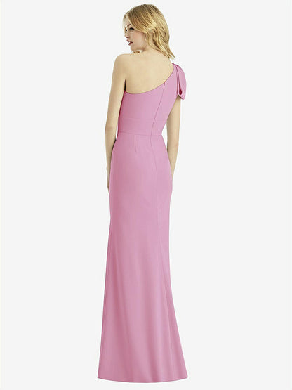 【NEW】【STYLE: 6769】弓 ワンショルダー トランペット ガウン【COLOR: Powder Pink】【SIZE: 00-30W】