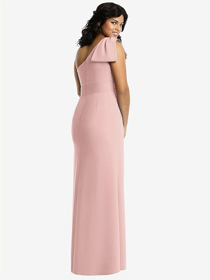 【NEW】【STYLE: 6769】弓 ワンショルダー トランペット ガウン【COLOR: Rose - PANTONE Rose Quartz】【SIZE: 00-30W】