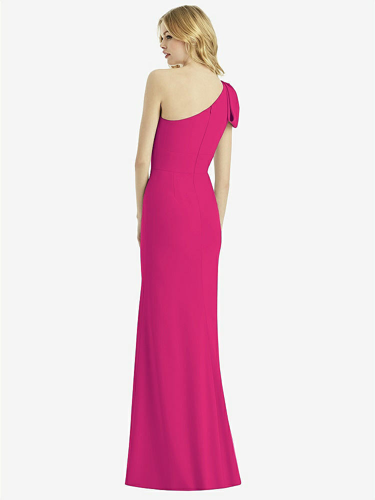 【NEW】【STYLE: 6769】弓 ワンショルダー トランペット ガウン【COLOR: Think Pink】【SIZE: 00-30W】
