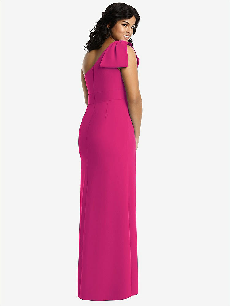 【NEW】【STYLE: 6769】弓 ワンショルダー トランペット ガウン【COLOR: Think Pink】【SIZE: 00-30W】