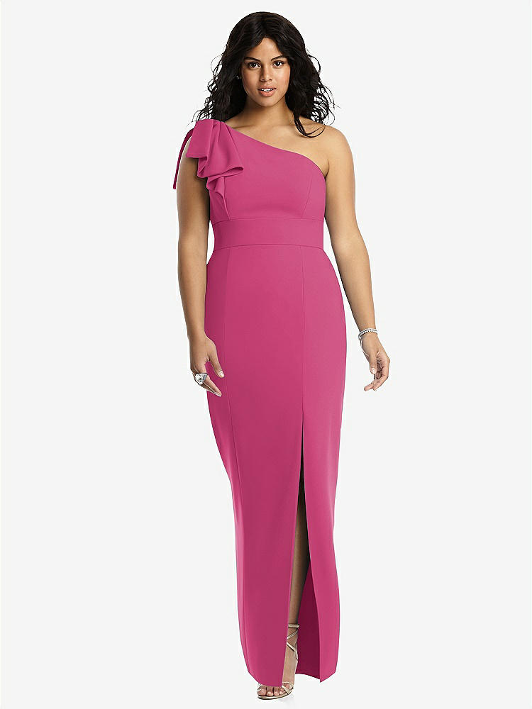 【NEW】【STYLE: 6769】弓 ワンショルダー トランペット ガウン【COLOR: Tea Rose】【SIZE: 00-30W】