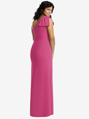 【NEW】【STYLE: 6769】弓 ワンショルダー トランペット ガウン【COLOR: Tea Rose】【SIZE: 00-30W】