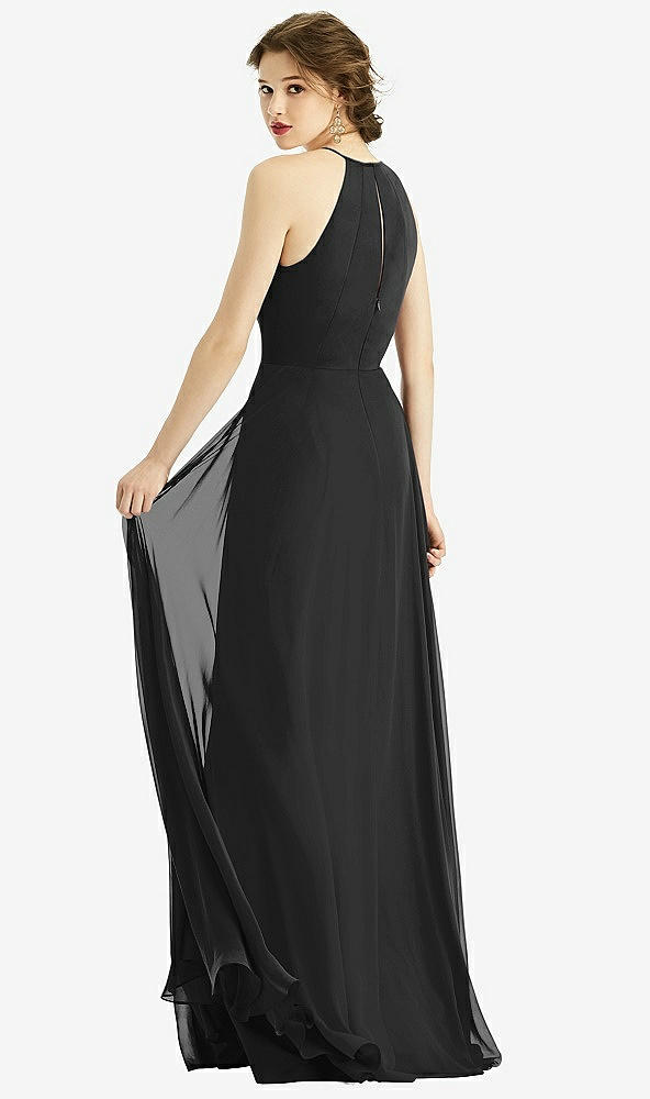 【STYLE: 1502】Keyhole Halter Chiffon Maxi Dress【COLOR: Black】