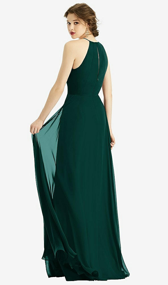 【STYLE: 1502】Keyhole Halter Chiffon Maxi Dress【COLOR: Evergreen】
