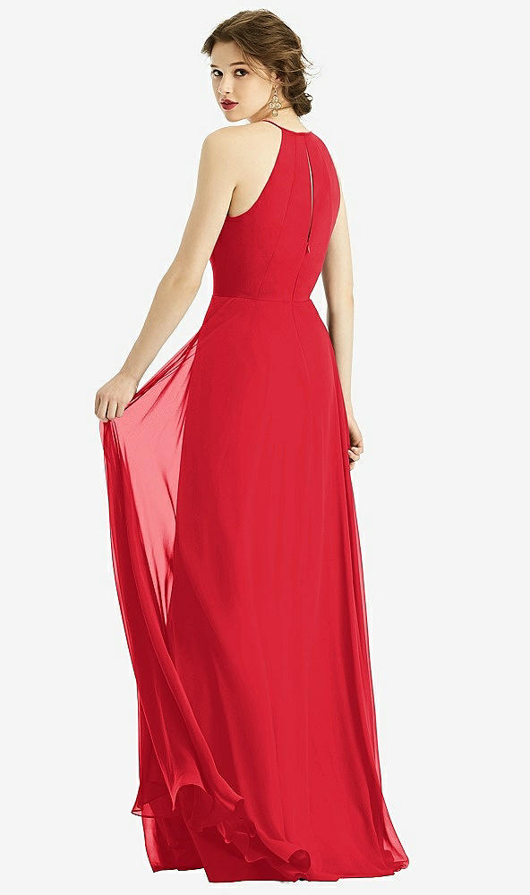 【NEW】【STYLE: 1502】キーホール ホルター シフォン マキシ ドレス【COLOR: Parisian Red】【SIZE: 00-30W】