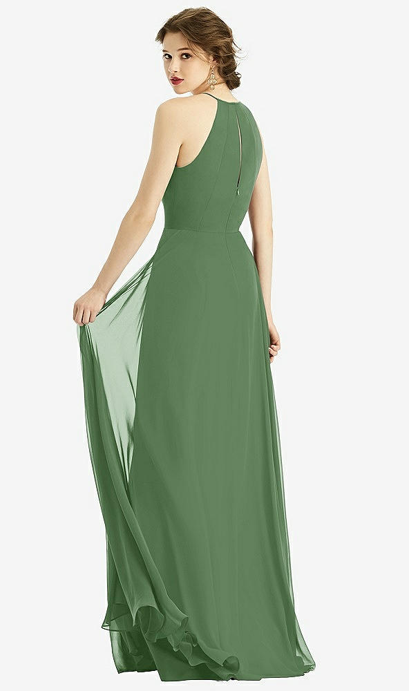 【STYLE: 1502】Keyhole Halter Chiffon Maxi Dress【COLOR: Vineyard Green】