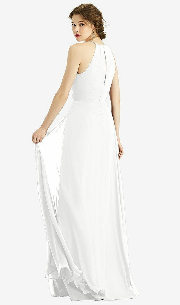 【STYLE: 1502】Keyhole Halter Chiffon Maxi Dress【COLOR: White】