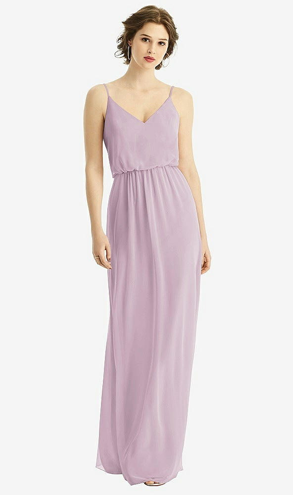 【NEW】【STYLE: 1505】Vネック ブルーソン ボディス シフォン マキシ ドレス【COLOR: Suede Rose】【SIZE: 00-30W】