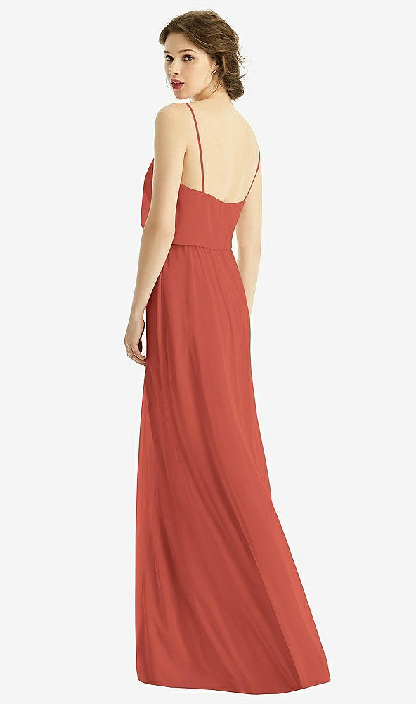 【STYLE: 1505】V-Neck Blouson Bodice Chiffon Maxi Dress【COLOR: Amber Sunset】