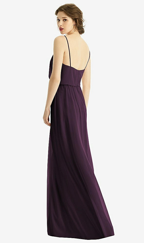 【STYLE: 1505】V-Neck Blouson Bodice Chiffon Maxi Dress【COLOR: Aubergine】
