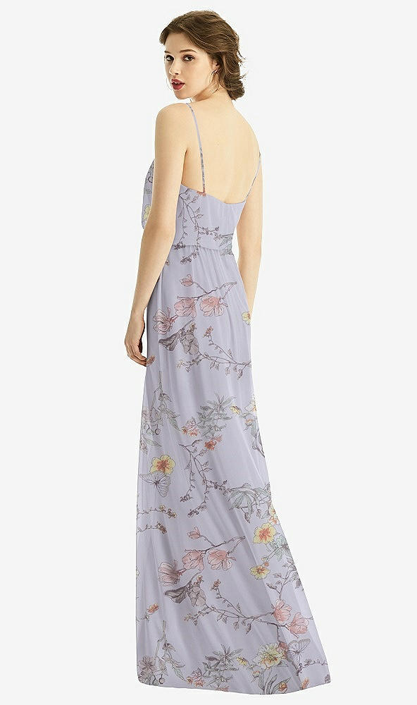 【STYLE: 1505】V-Neck Blouson Bodice Chiffon Maxi Dress【COLOR: Butterfly Botanica Silver Dove】