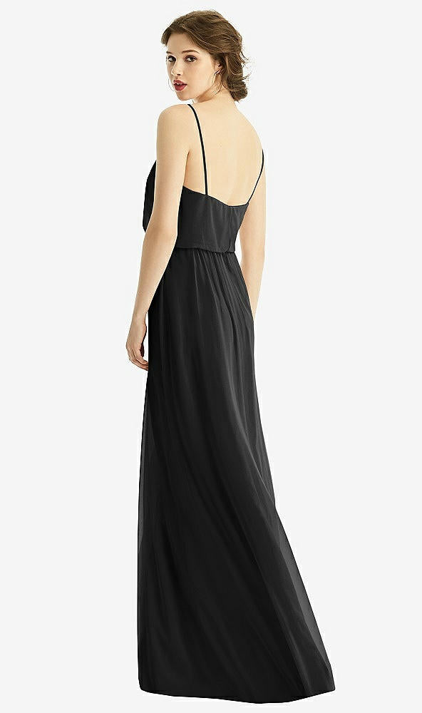 【STYLE: 1505】V-Neck Blouson Bodice Chiffon Maxi Dress【COLOR: Black】