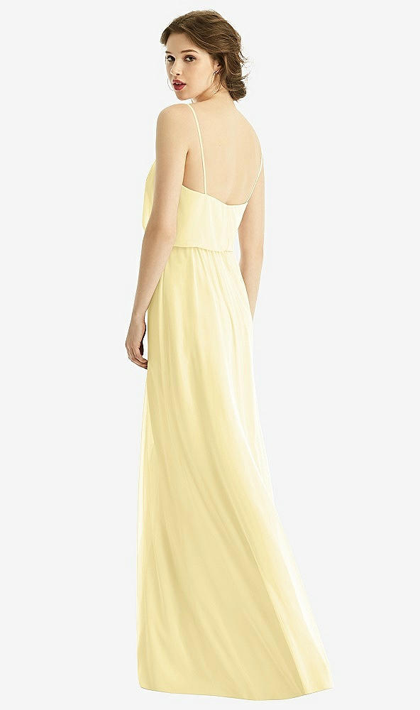 【STYLE: 1505】V-Neck Blouson Bodice Chiffon Maxi Dress【COLOR: Pale Yellow】