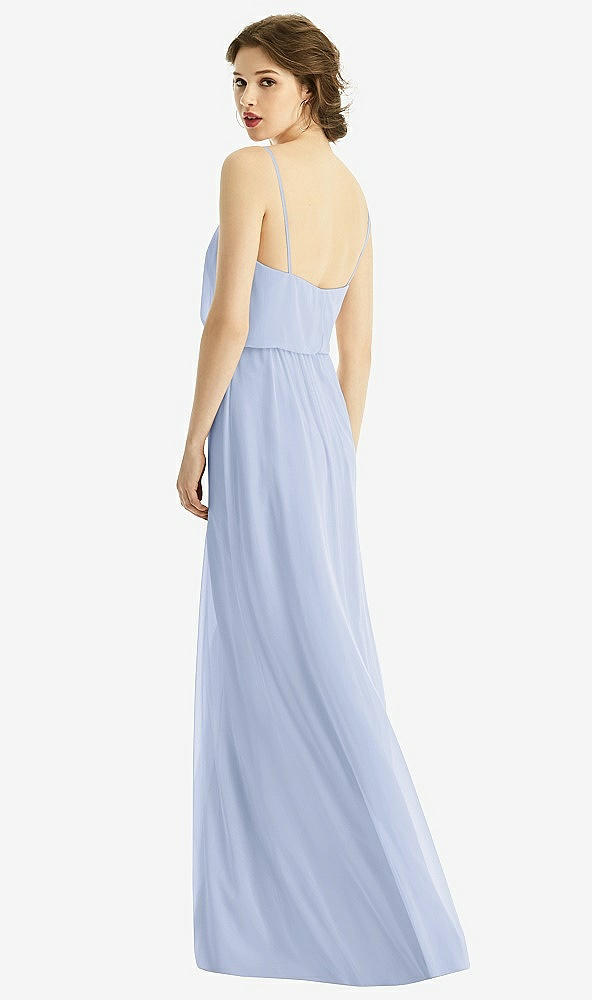 【NEW】【STYLE: 1505】Vネック ブルーソン ボディス シフォン マキシ ドレス【COLOR: Sky Blue】【SIZE: 00-30W】